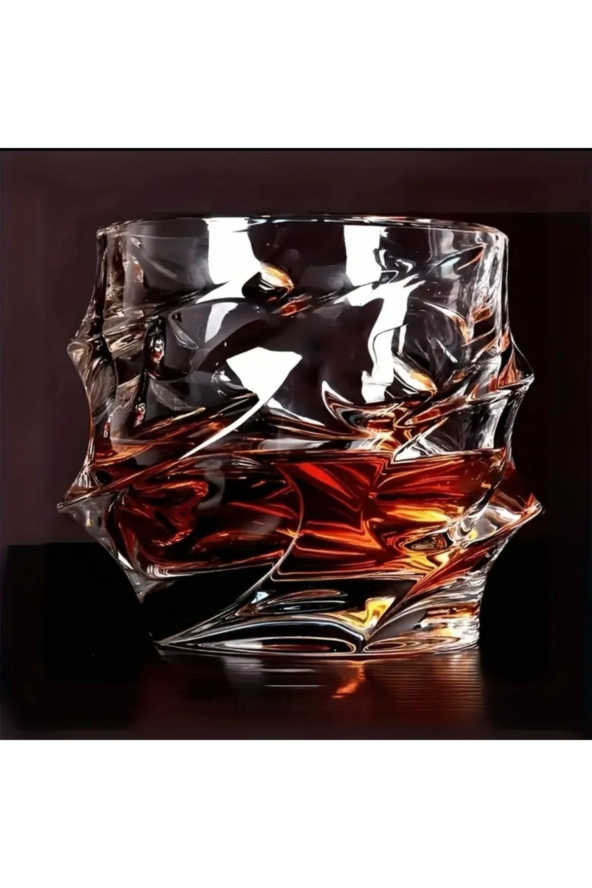 Iskoç Tarzı El Yapımı Kurşunsuz Kristal Viski Bardağı, 300 ml Kokteyl Bourbon Sunum Bardağı