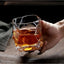 1 Adet Beyaz İrregular İskandinav Tarzı Bükülme Cam Viski, Kokteyl, Bourbon Sunum 236ml