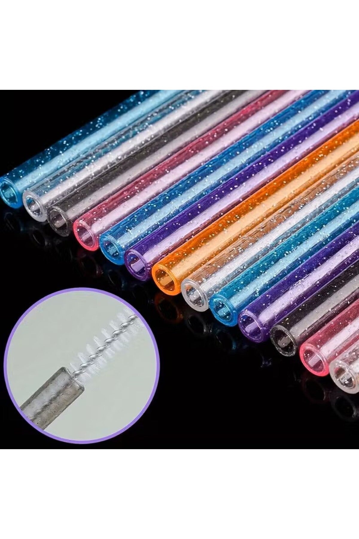 6 Adet Stanly Quencher Uyumlu Renkli Şeffaf Pipet ve 1 Adet Temizleme Fırçası