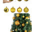 6 Adet Gold 5 Cm Yılbaşı Topu, Noel Topu, Çam Ağacı Topu, Süs Topu T-46