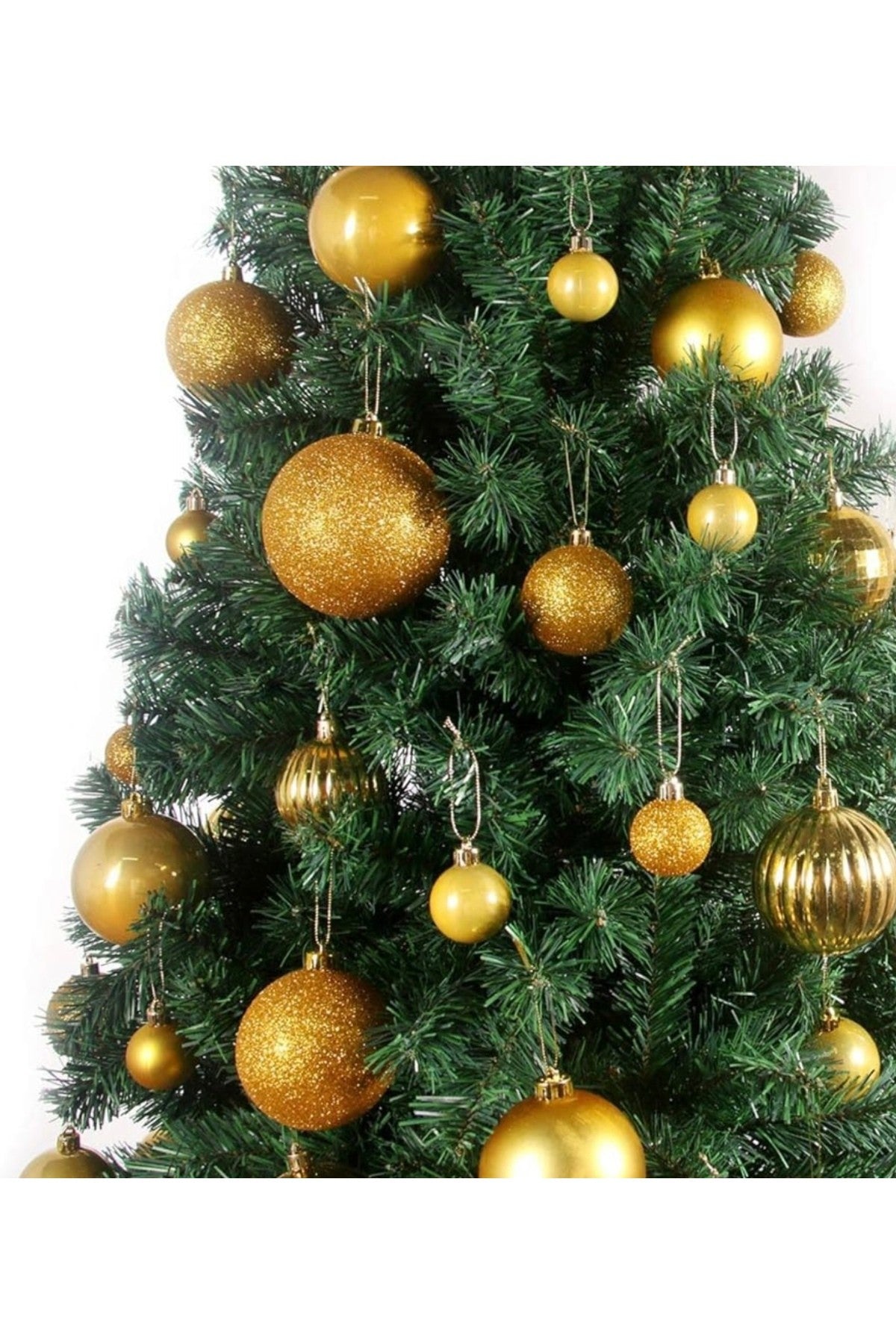 6 Adet Gold 5 Cm Yılbaşı Topu, Noel Topu, Çam Ağacı Topu, Süs Topu T-46
