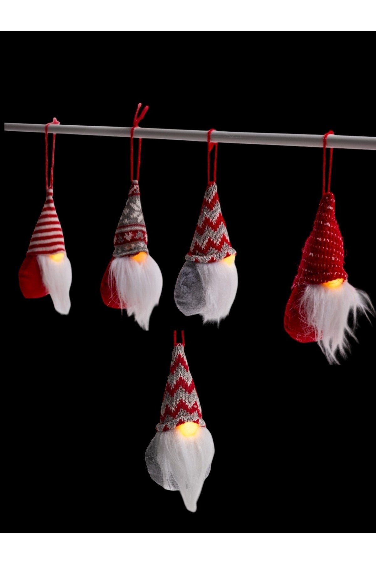 1 Adet Burnu Yanan Peluş Gnome İskandinav Yılbaşı Şans Cücesi Yılbaşı Süsü Dekorasyon