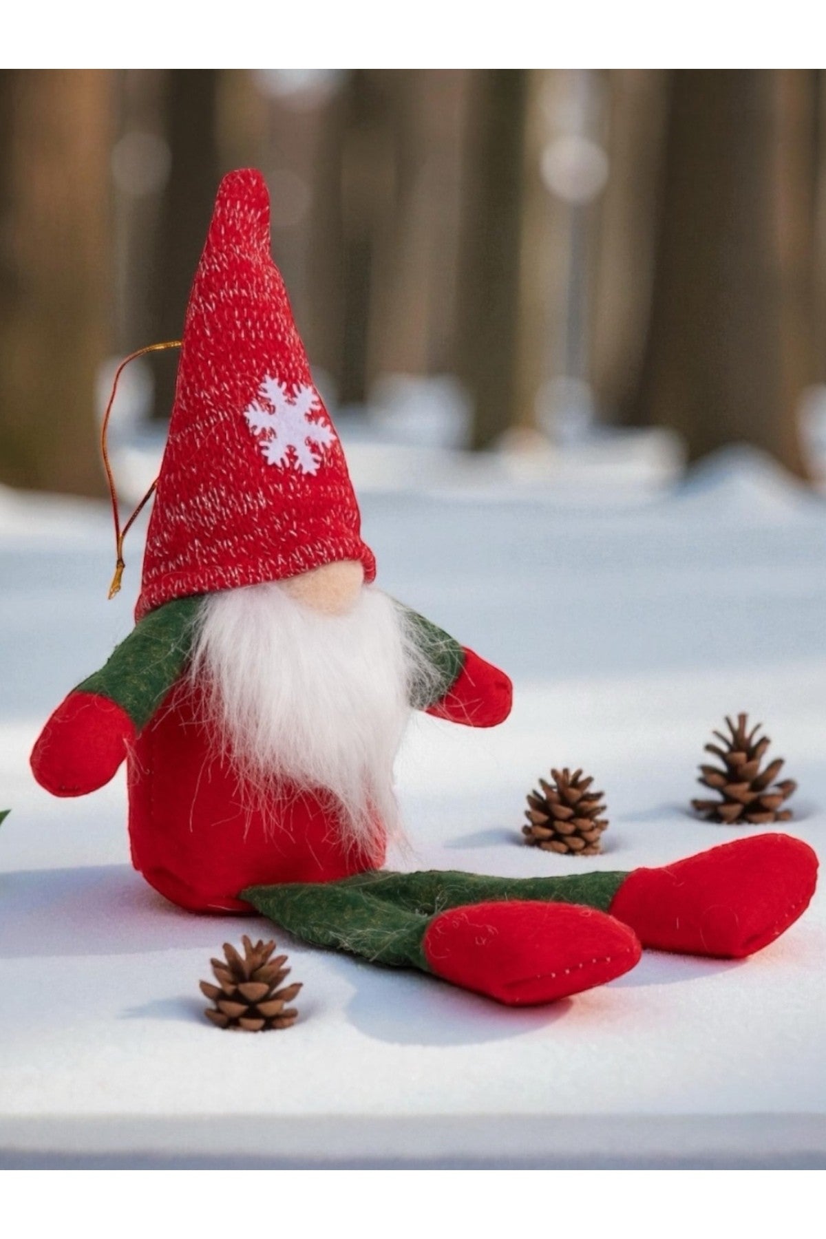 35 cm Uzun Bacaklı Gnome İskandinav Şans Cücesi Yılbaşı Süsü Dekorasyon