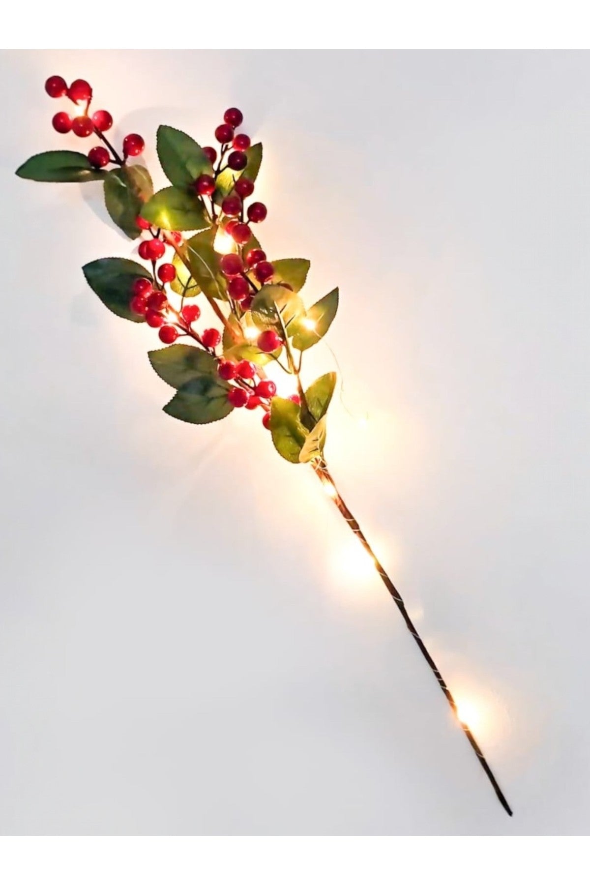 LED Peri Gün Işığı + 1 Adet 3 Dallı Yapraklı Kokina ve Yapraklı Yılbaşı Süsü Gün Işığı