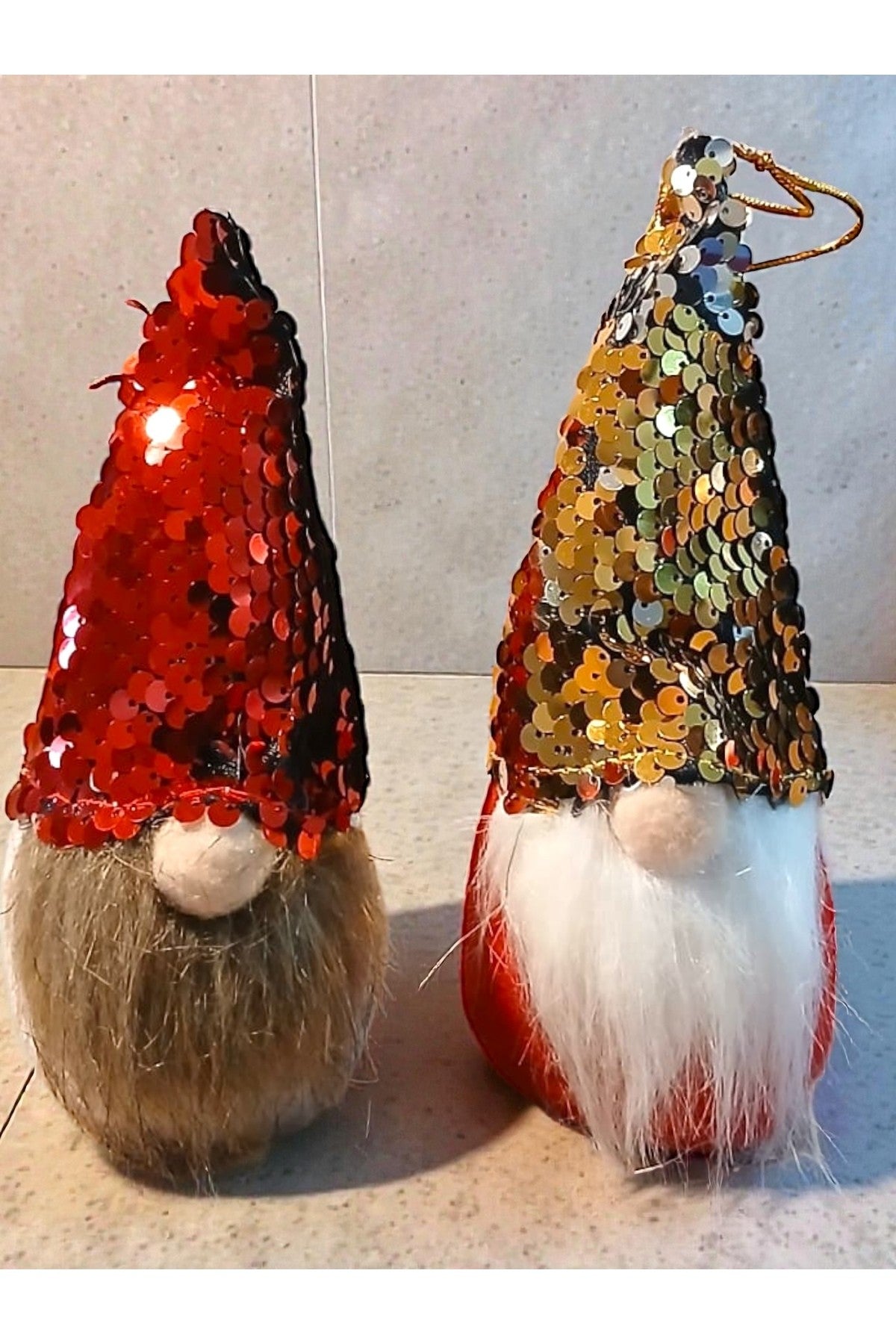 3 Adet 16 Cm Gnome Payetli Sakallı Yılbaşı Şans Cücesi Yılbaşı Süsü Ağaç Araba Süsü T81