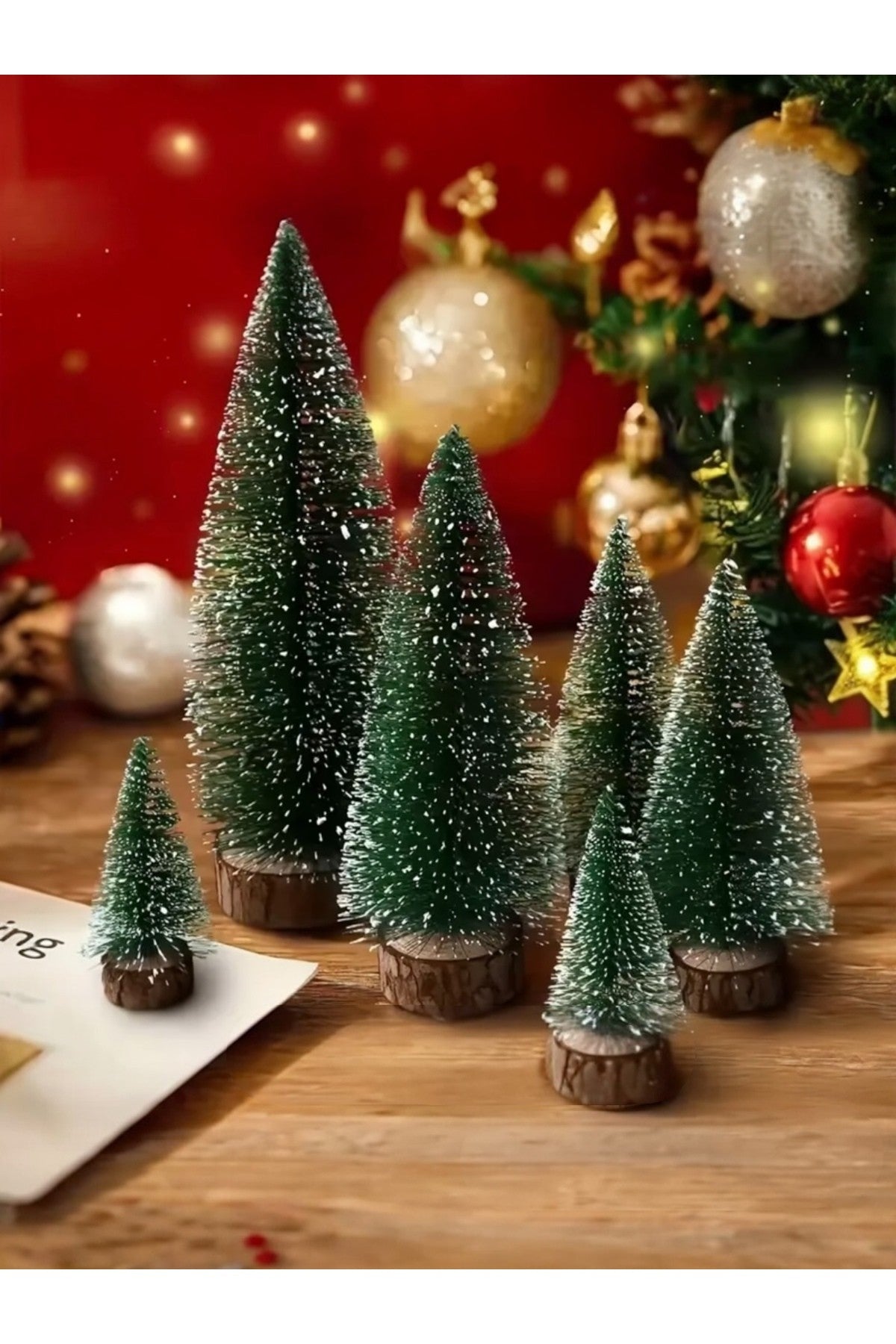 3'lü (1 Adet 20 cm ve 2 Adet 15 cm )Yılbaşı Ağacı, Çam Ağacı, Mini Çam Ağacı (LEDSİZ)