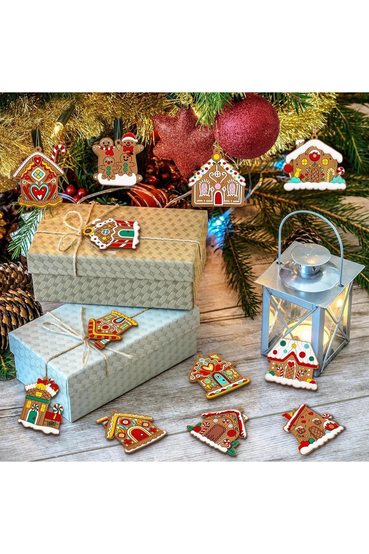 1 Adet Mini Noel Süsleri Kurabiye Ev Yılbaşı Ağacı Süsü Gingerbread Dekoratif Ornament