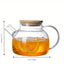 Isıya Dayanıklı 1000 ml Süzgeçli Cam Demlik Bitki Çayları , Borosilikat ,Sürahi