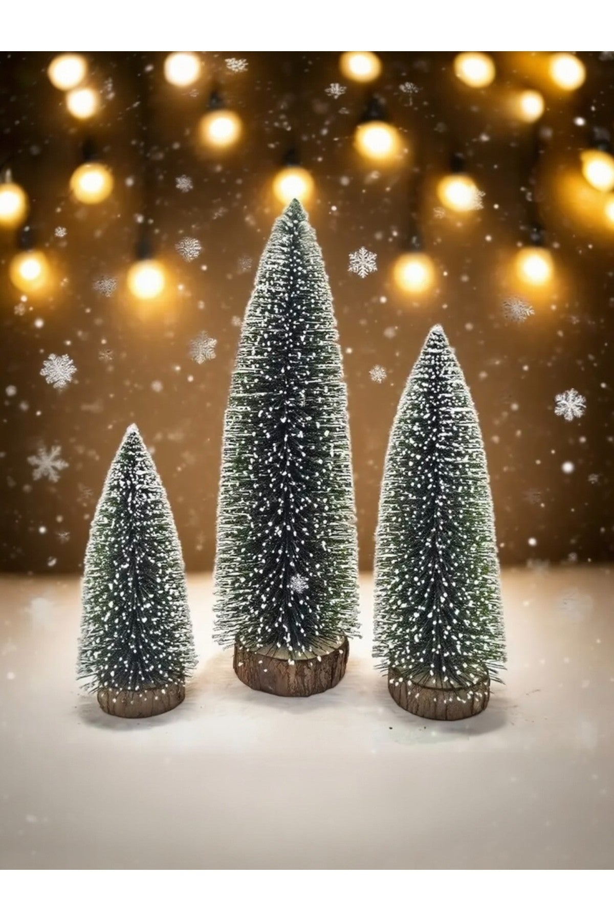 3'lü (1 Adet 20 cm ve 2 Adet 15 cm )Yılbaşı Ağacı, Çam Ağacı, Mini Çam Ağacı (LEDSİZ)