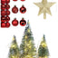 3’lü Çam Ağacı Seti – ( 2 Adet 10 cm, 1 Adet 15 cm) + 12 li 3 cm top + LED Peri Işık+ 15 cm Yıldız