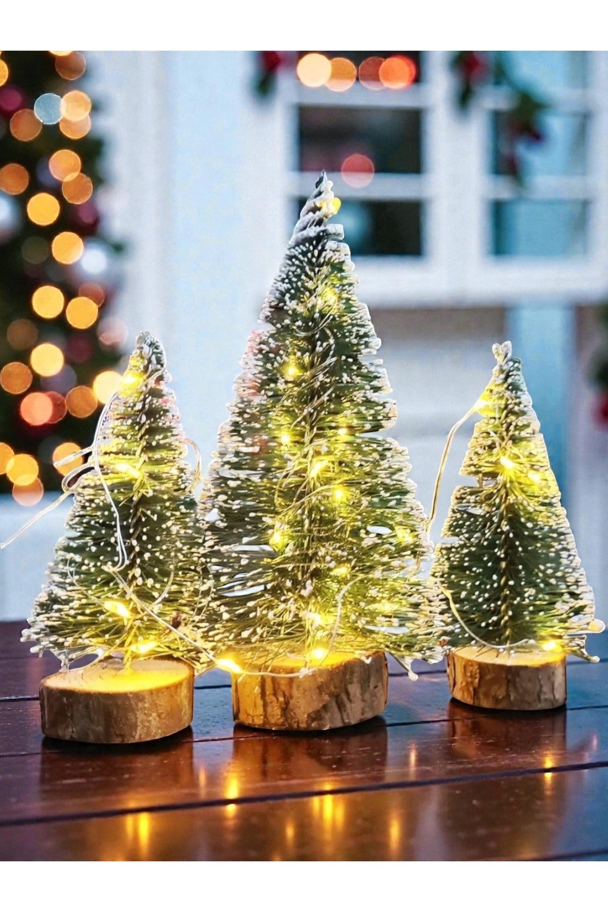 LED Peri Gün Işığı + 3’lü (2 ADET 10 CM VE 1ADET 15 CM ) Yılbaşı Ağacı Seti t217