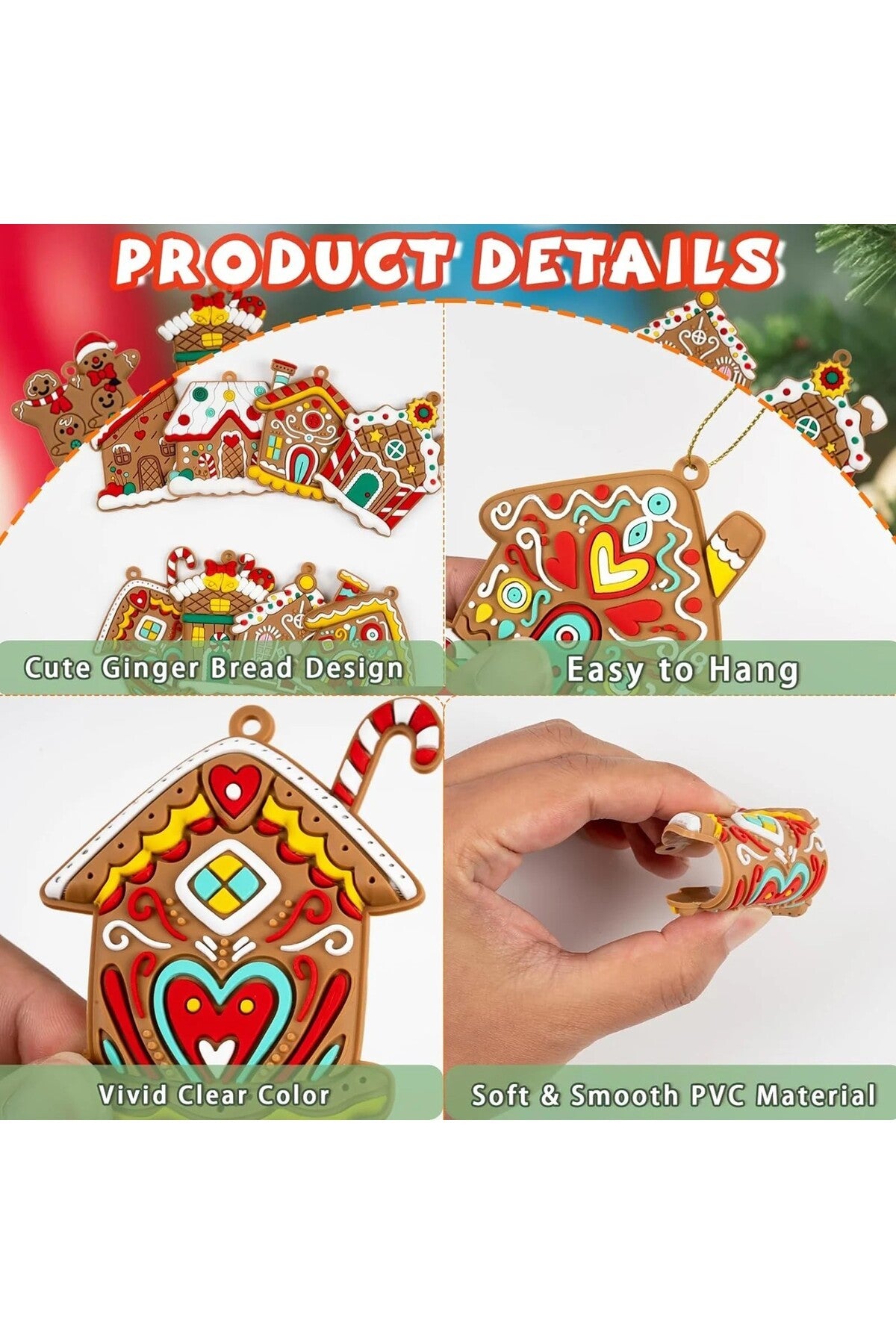 2 Adet Mini Noel Süsleri Kurabiye Ev Yılbaşı Ağacı Süsü Gingerbread Dekoratif Ornament