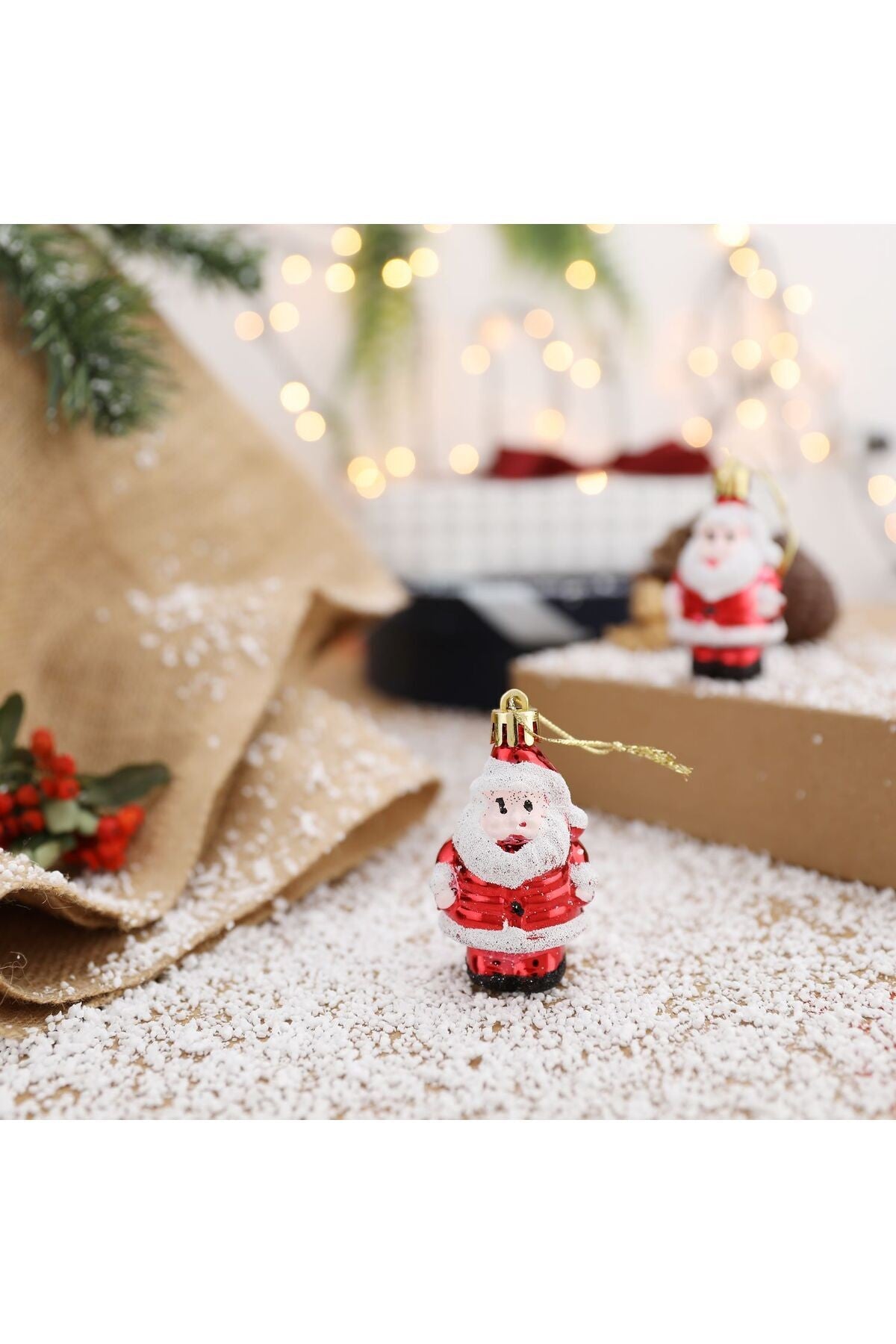 4 Adet Noel Baba Şeklinde Çam Ağacı Süsü Noel Ağacı Süslemeleri
