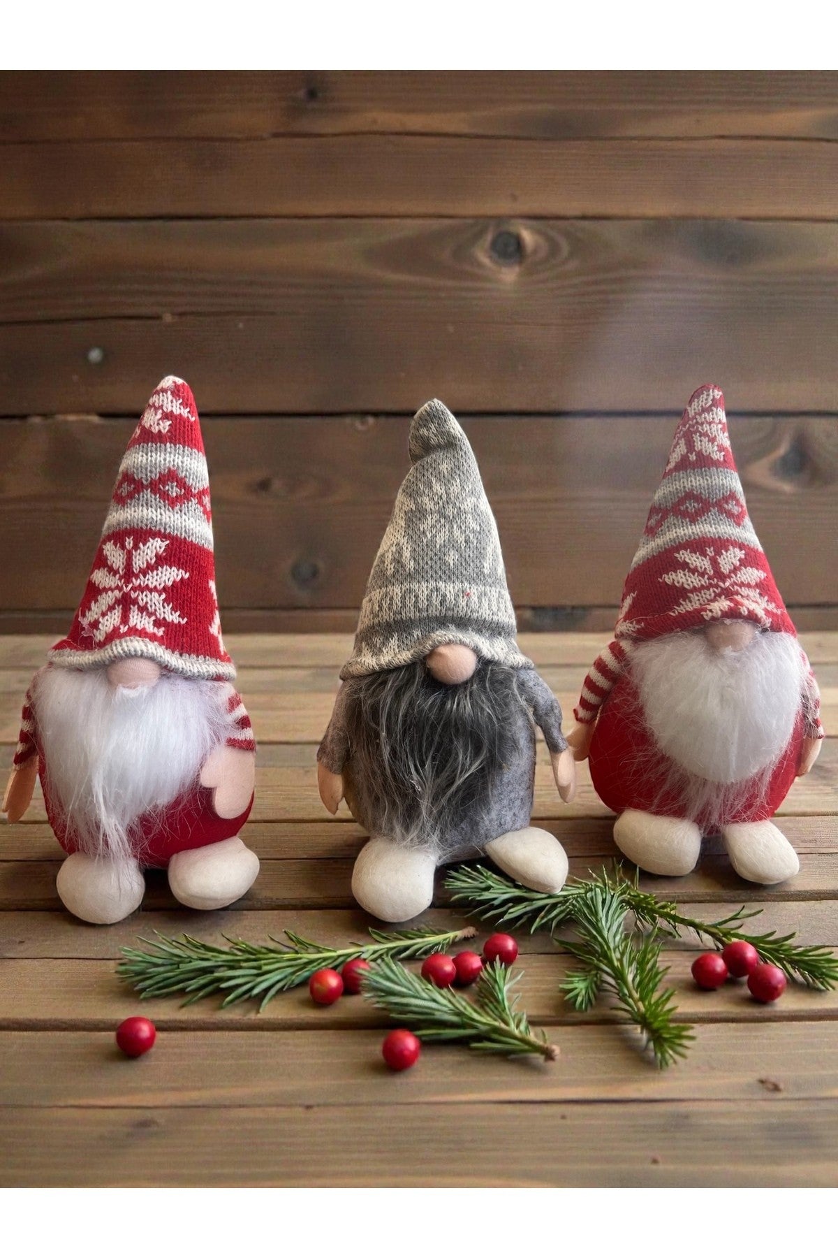 1 Adet 18 cm Burnu Yanan Yılbaşı Gnome Şans Cücesi İskandinav Yılbaşı Cücesi