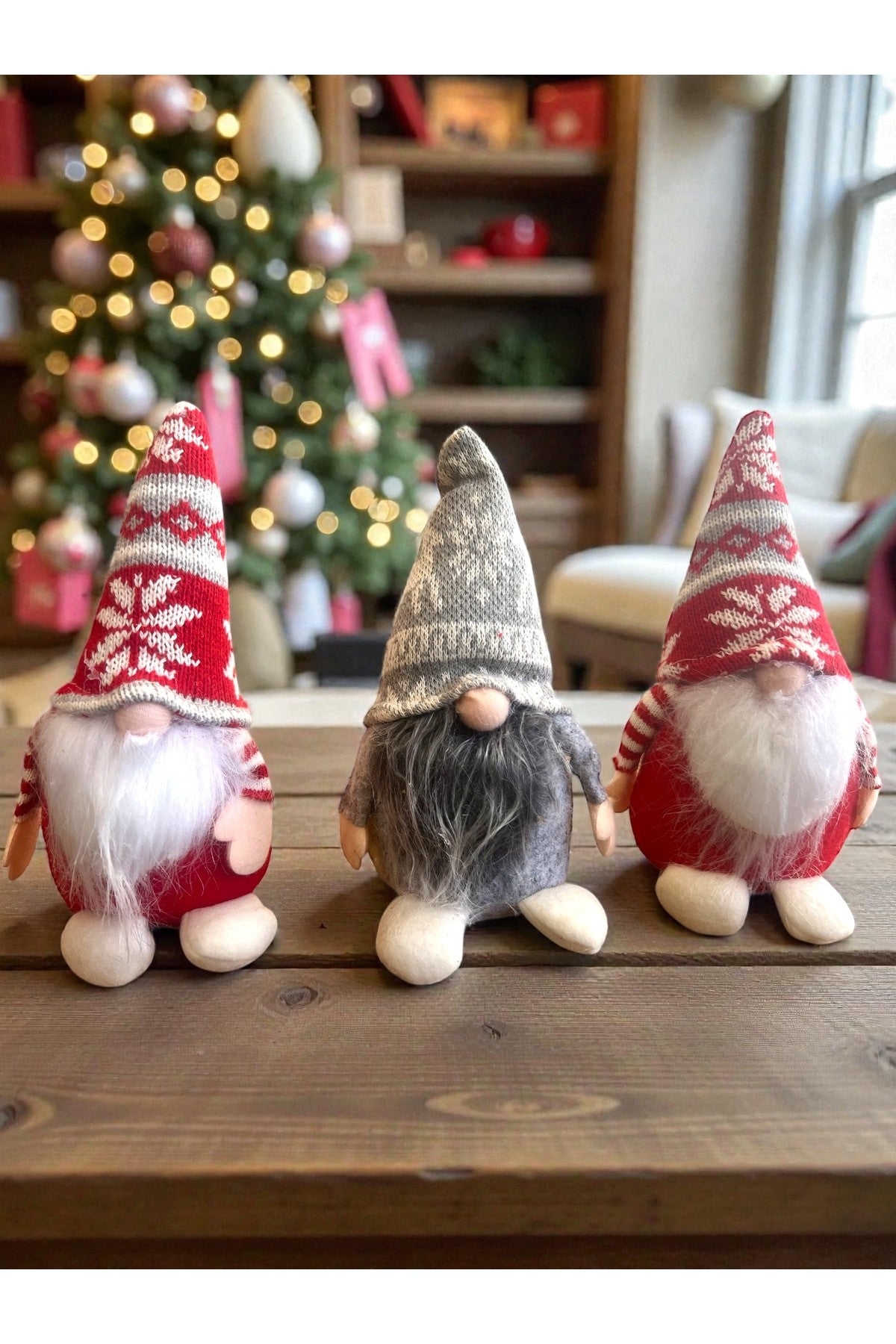 1 Adet 18 cm Burnu Yanan Yılbaşı Gnome Şans Cücesi İskandinav Yılbaşı Cücesi