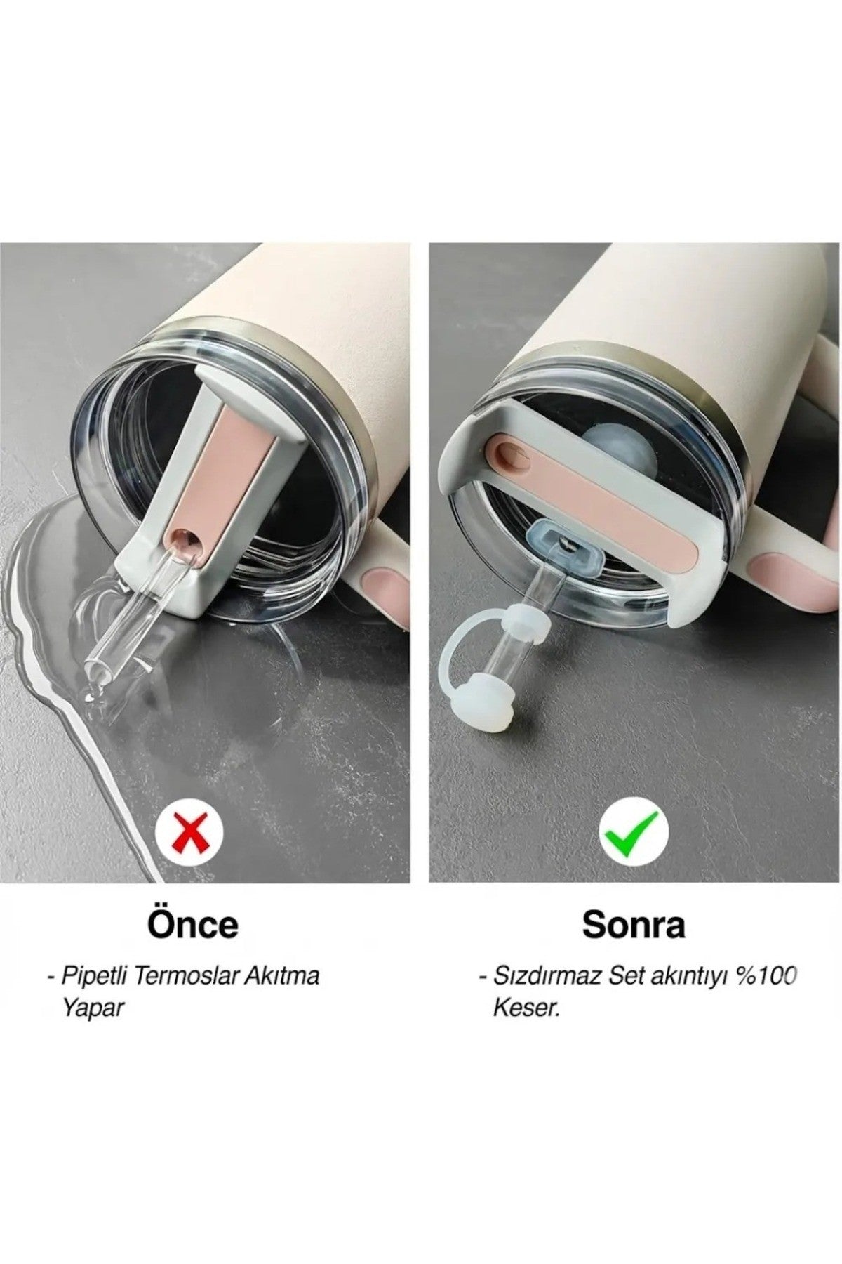 Pipetli Termos 1,18 L Uyumlu Sızdırmaz 3lü Set - Sadece 1.18L Uyumlu Termos Değildir