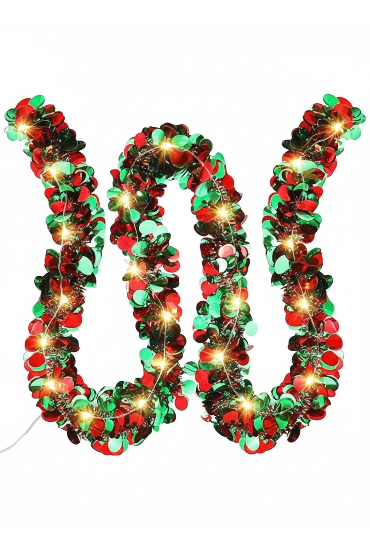 Led Işıklı 1.7 metre Pullu Püskül Garland Süs