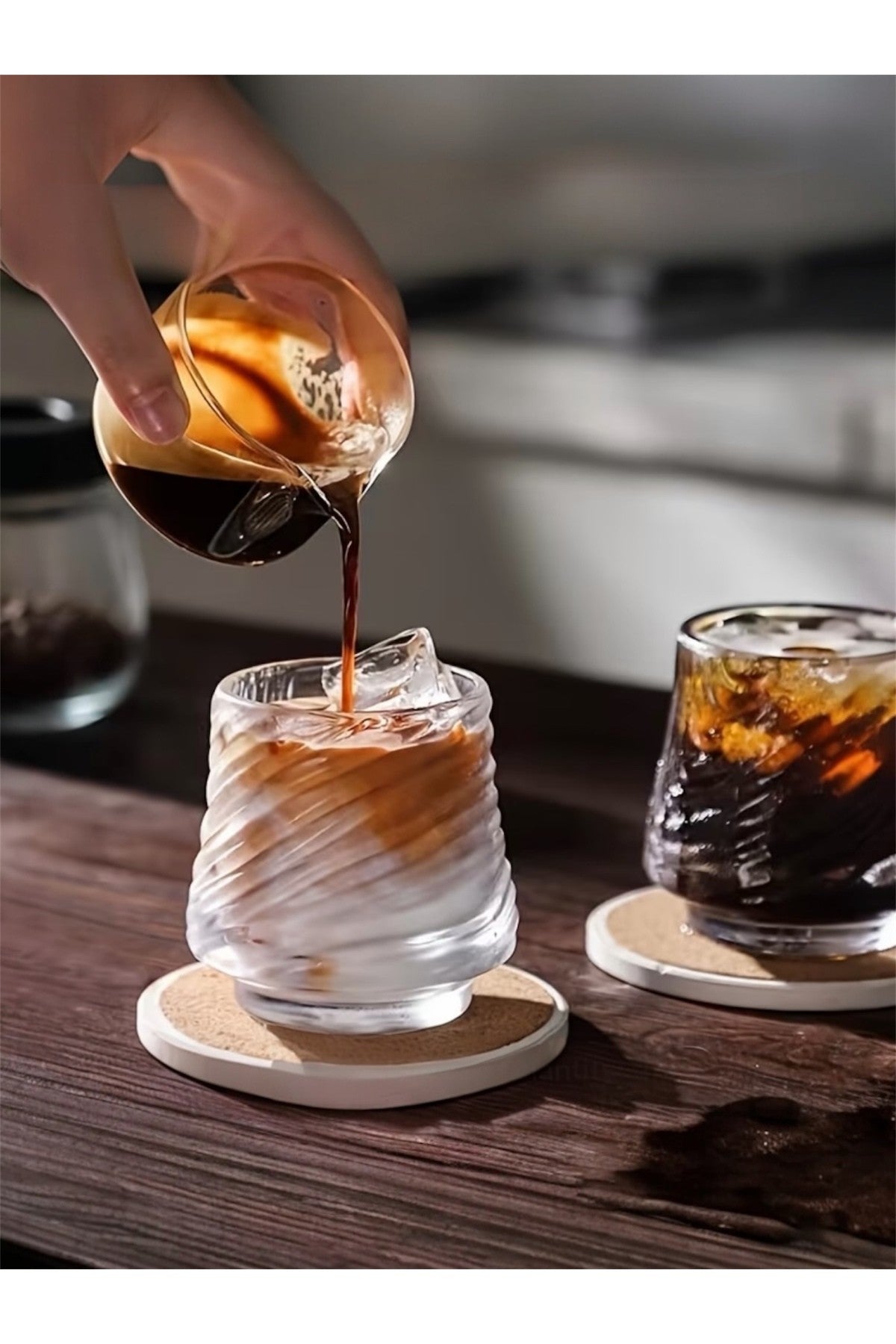 Retro Origami Tasarım Cam Bardak - 150 ml Borosilikat Espresso, Latte ve Viski Bardağı