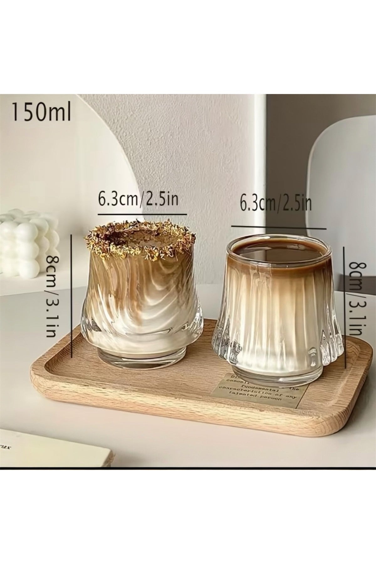 Retro Origami Tasarım Cam Bardak - 150 ml Borosilikat Espresso, Latte ve Viski Bardağı
