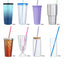 Halkalı Stanly Qencher Tritan Pipet- 30 cm - 4 Adet Renkli Pipet + 1 Temizleme Fırçası