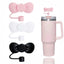 1 Adet Kawaii Tarzı Stanly Quencher için Fiyonk Pipet Başlığı - 9-10 mm Pipetlerle Uyumlu Silikon