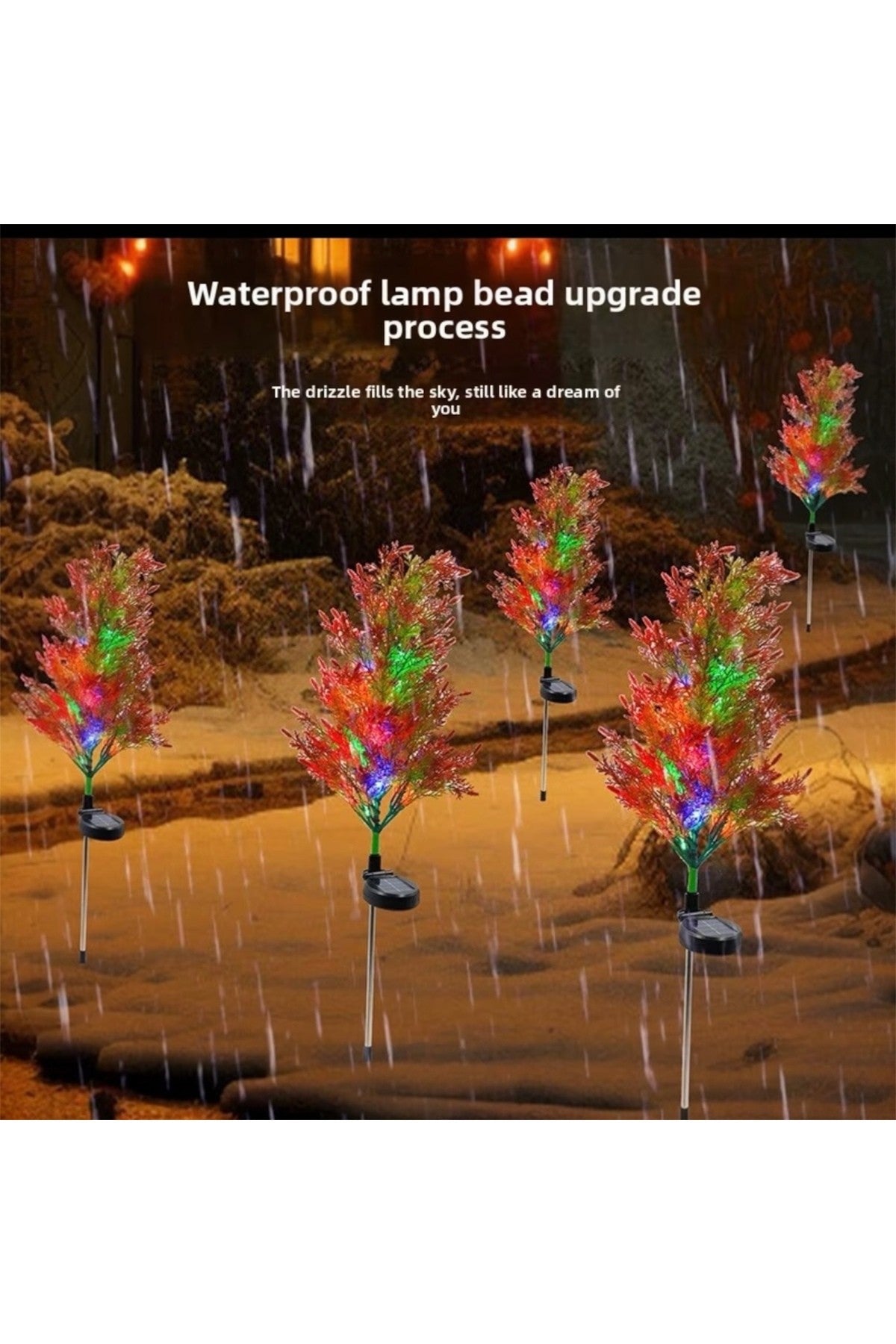 Güneş Enerjili LED Çam Ağacı Bahçe Lambası , Peyzaj Aydınlatması, Su Geçirmez, 80cm