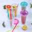 Halkalı Stanly Qencher Tritan Pipet- 30 cm - 4 Adet Renkli Pipet + 1 Temizleme Fırçası
