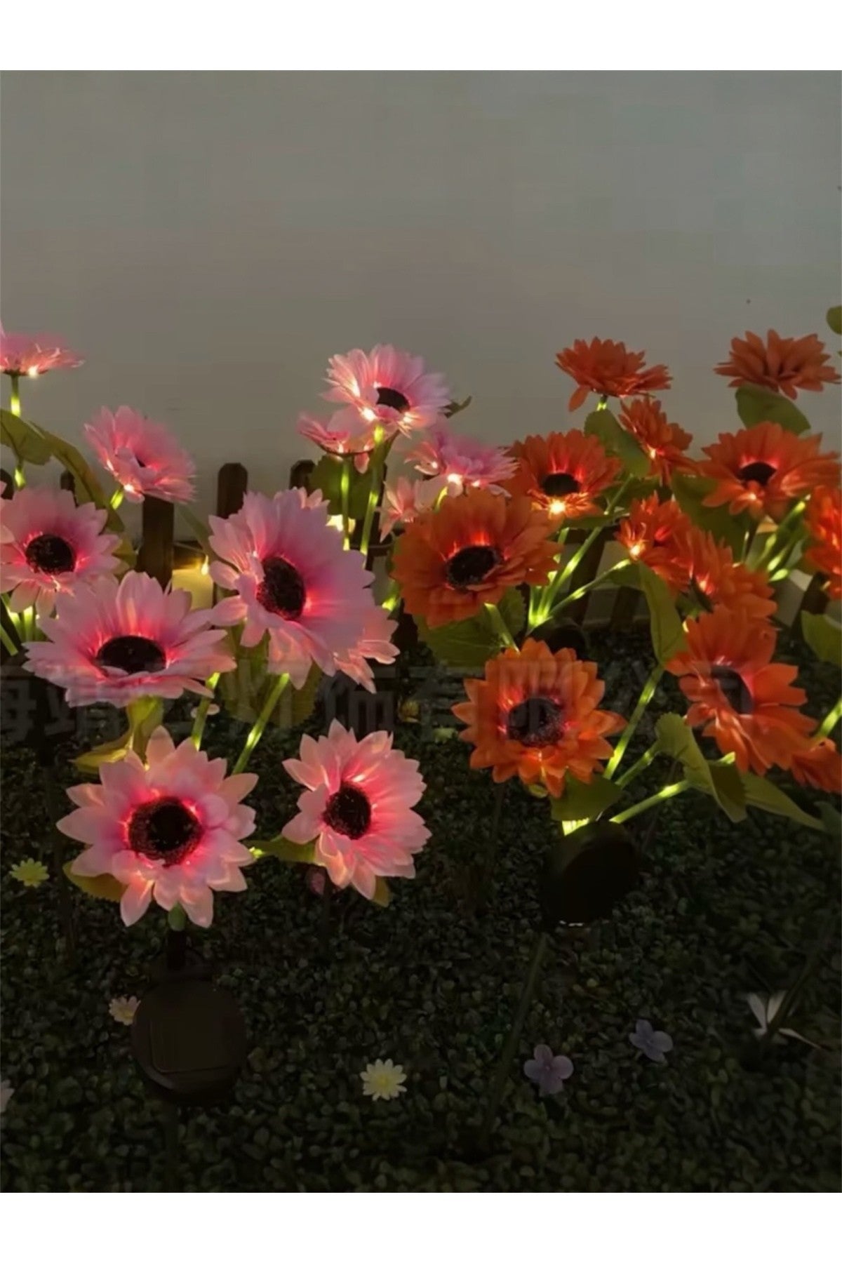 Solar Güneş Enerjili LED Işıklı Yapay Çiçek, Papatya Tasarım, Bahçe Dekorasyon, Güneş Panelli