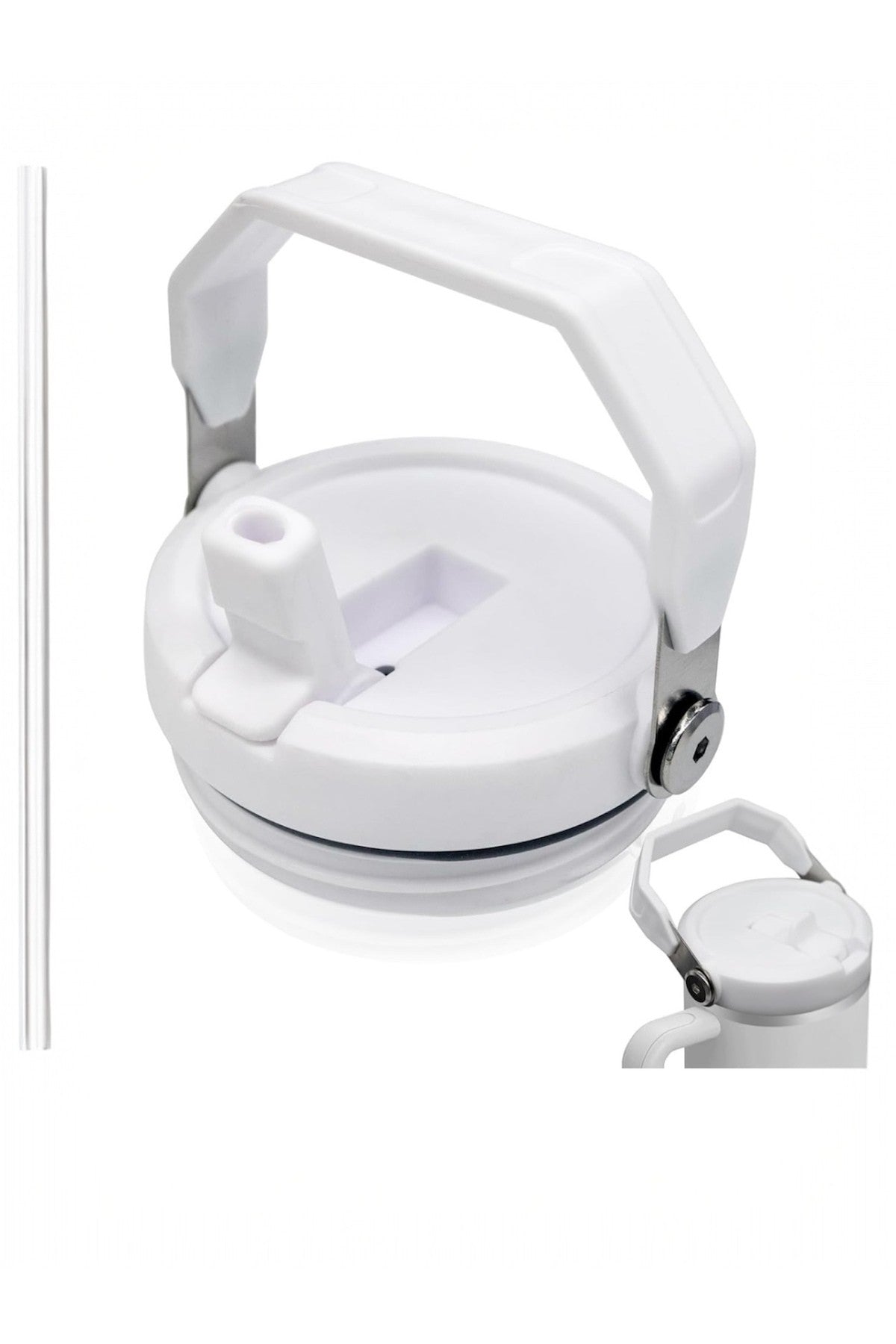 Stanly Quencher 40oz Quencher Uyumlu Sızdırmaz Yedek Kapak - Pipetli ve Taşıma Saplı, BPA İçermez