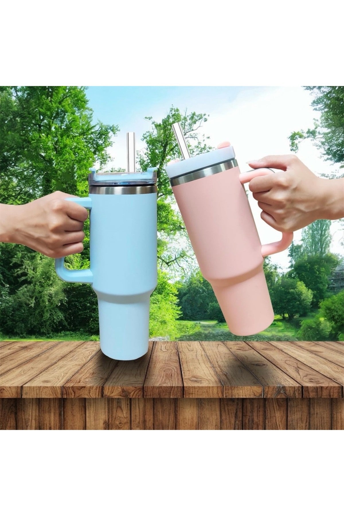 30 cm Stanly Quencher 40 oz ve 30 oz Uyumlu Yedek Tritan Pipet Seti (4 Adet + Temizleme Fırçası)