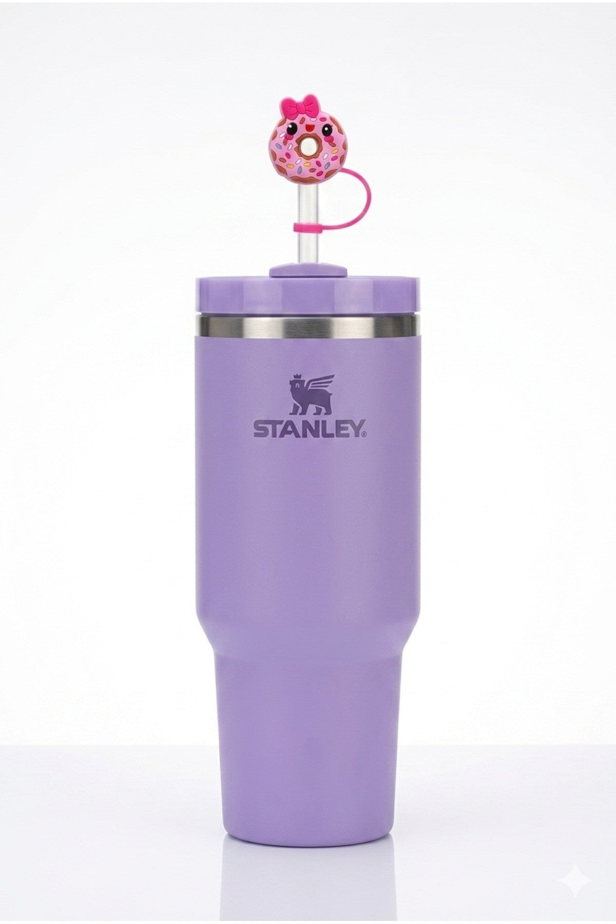 1Adet Sevimli Köpek (rastgele) Stanly Quencher Termos Uyumlu // Termos Modelli Pipet Tıpası - Beyaz