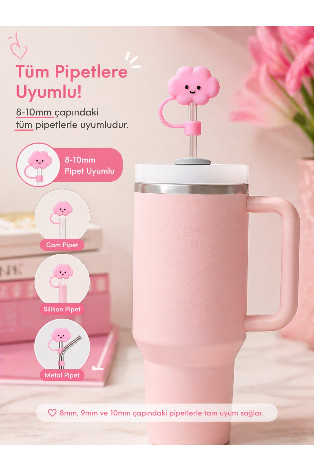 Termos Uyumlu Bulut Aksesuar/ Bulutlu Pipet Koruyucu/ Pipet Kılıfı/ Pipet Tıpası