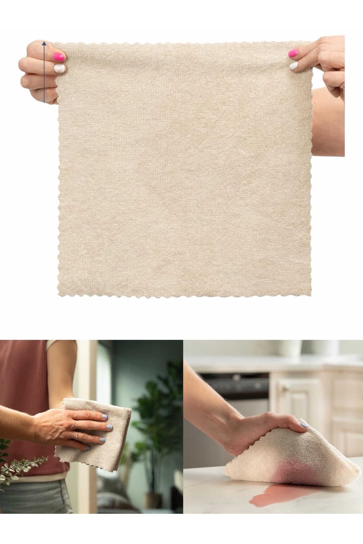 1 Adet Kore Bezi Ultra Yumuşak Petek Mikrofiber Temizlik Bezi ( 25*25 cm) - Tüy Bırakmaz, Emici