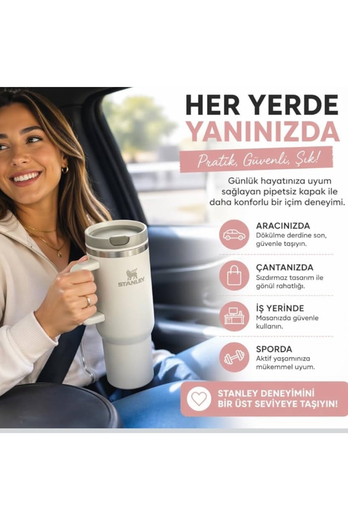 2 Adet Stnly Quencher Uyumlu 40 oz Flip Pipetli Kapak Sızdırmaz Yedek Bardak Kapağı
