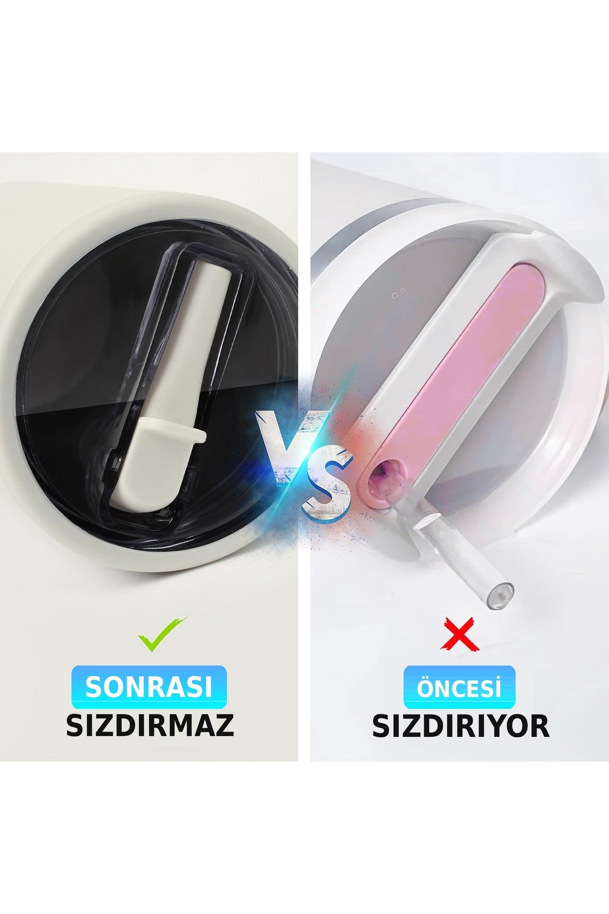 2 Adet Stnly Quencher Uyumlu 40 oz Flip Pipetli Kapak Sızdırmaz Yedek Bardak Kapağı