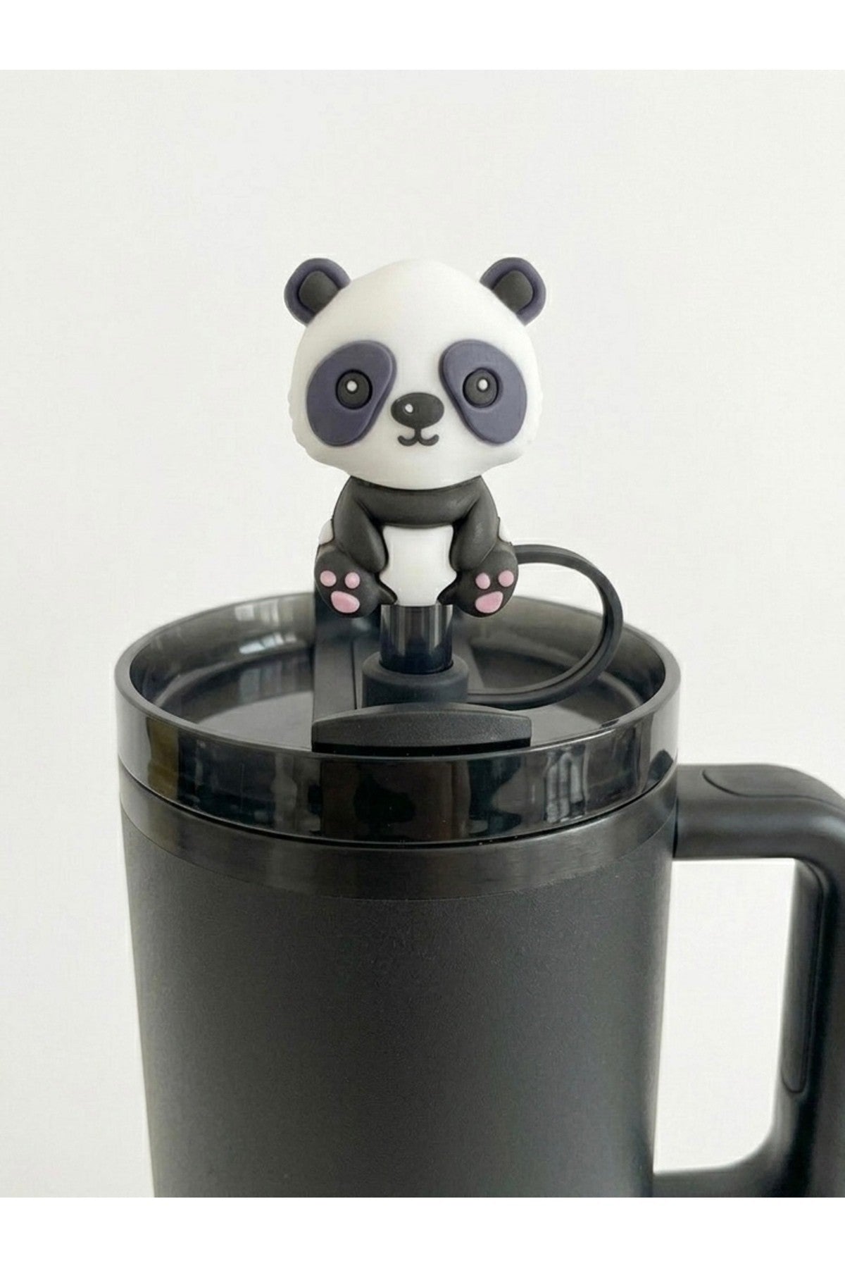 Panda Figürlü 10mm Silikon Pipet Kapağı - Termos Pipet Koruyucu Tıpası ve Başlığı