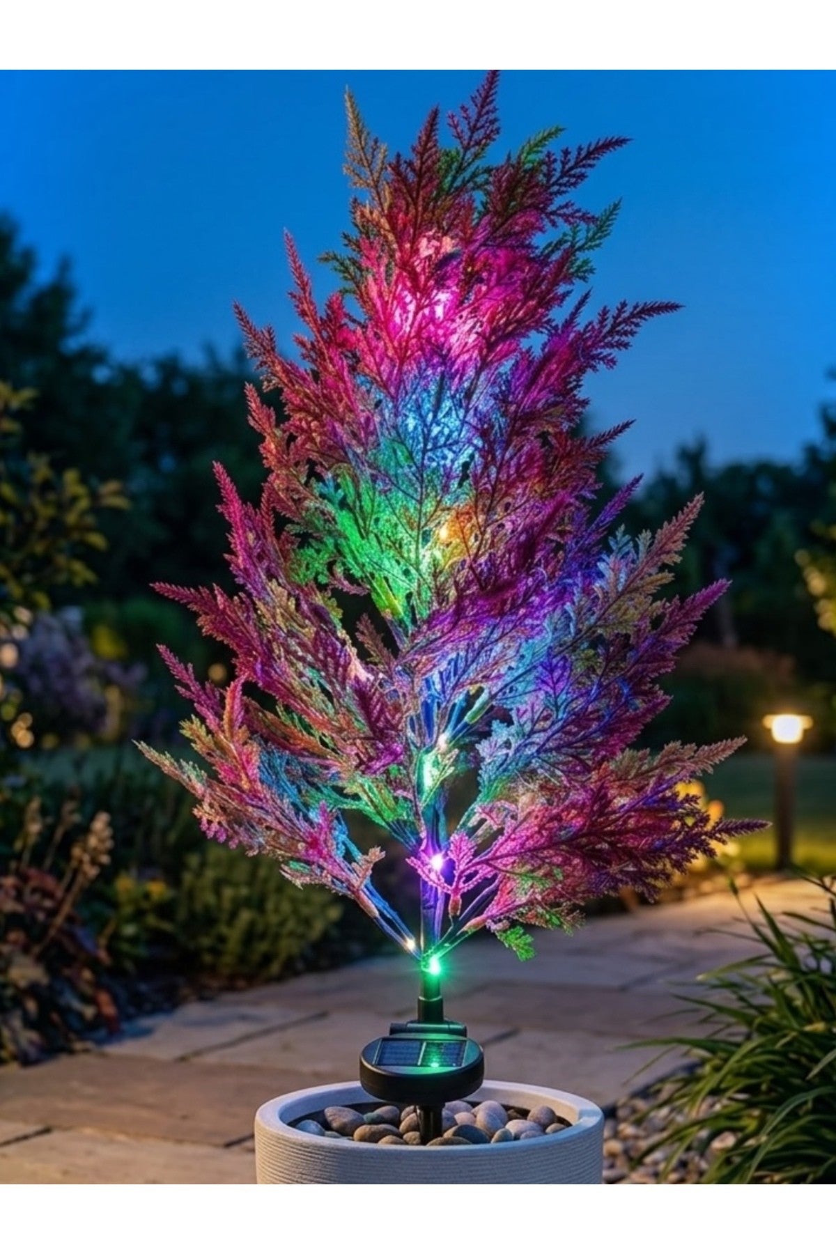 Güneş Enerjili LED Çam Ağacı Bahçe Lambası , Peyzaj Aydınlatması, Su Geçirmez, 80cm