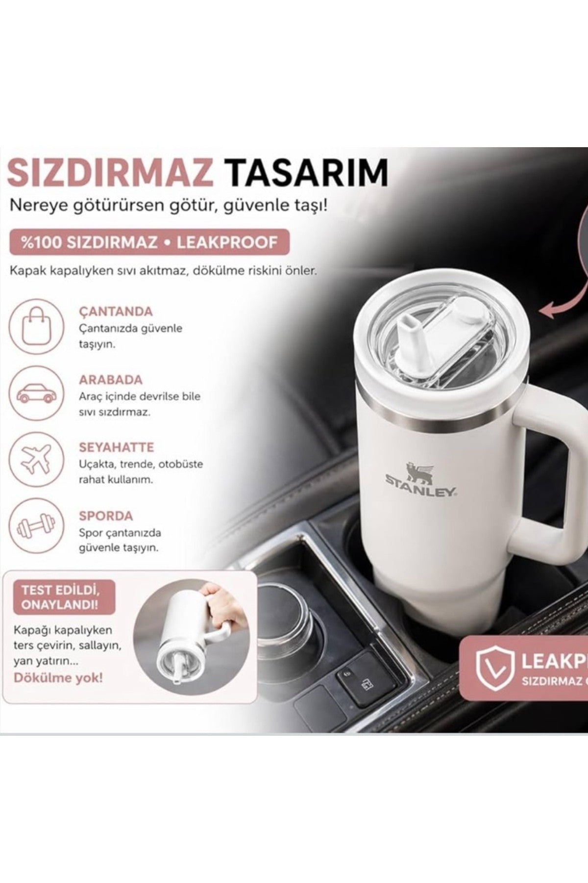 2 Adet Stnly Quencher Uyumlu 40 oz Flip Pipetli Kapak Sızdırmaz Yedek Bardak Kapağı