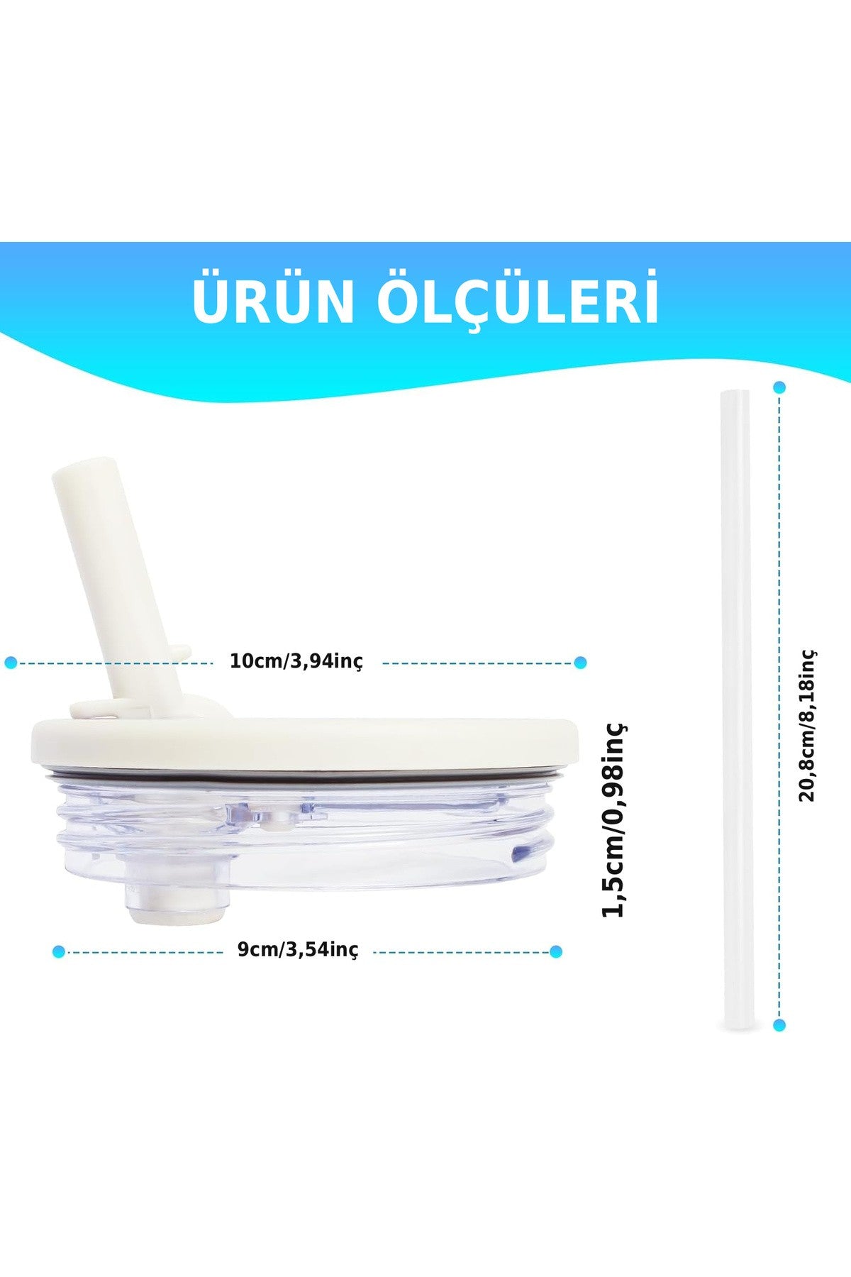 1 Adet Stenley Quencher Uyumlu 40 oz Flip Pipetli Kapak Sızdırmaz Yedek Bardak Kapağı