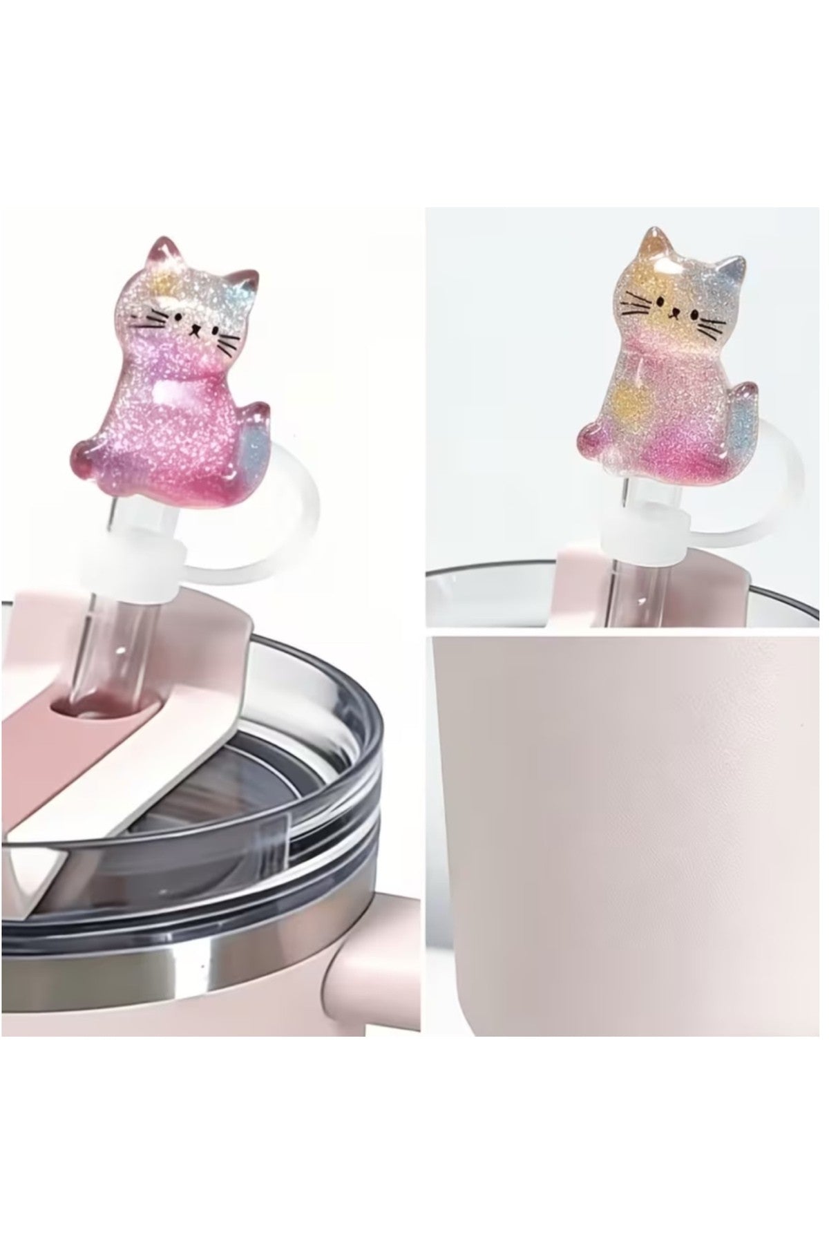 1 Adet 10mm Uyumlu Simli Kedi Silikon Pipet Kapağı Pipet Tıpası