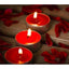50 Li 4 Saat Yanan Tealight Mum Beyaz-Kırmızı Tea Light 50 Adet