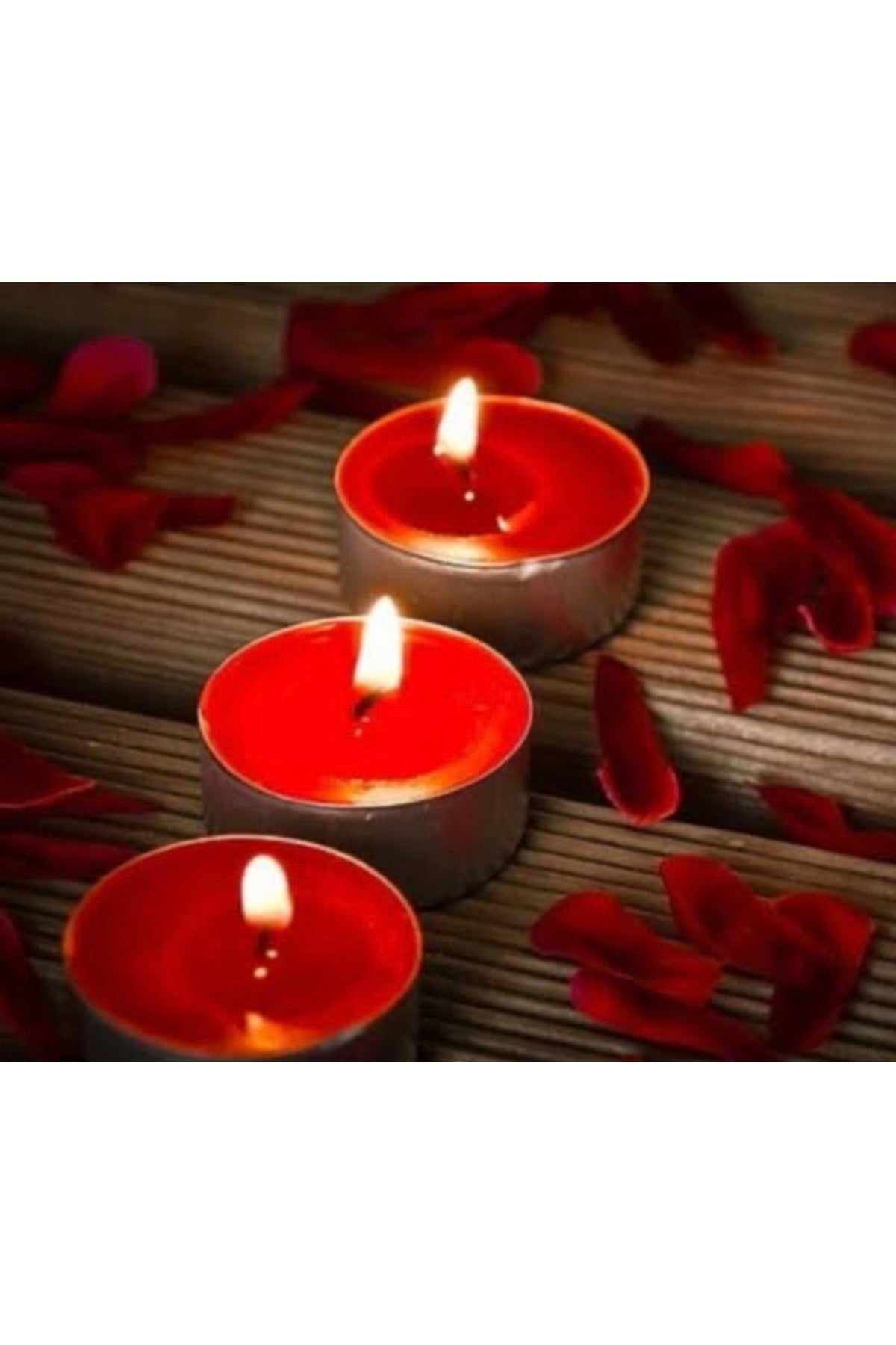 50 Li 4 Saat Yanan Tealight Mum Beyaz-Kırmızı Tea Light 50 Adet