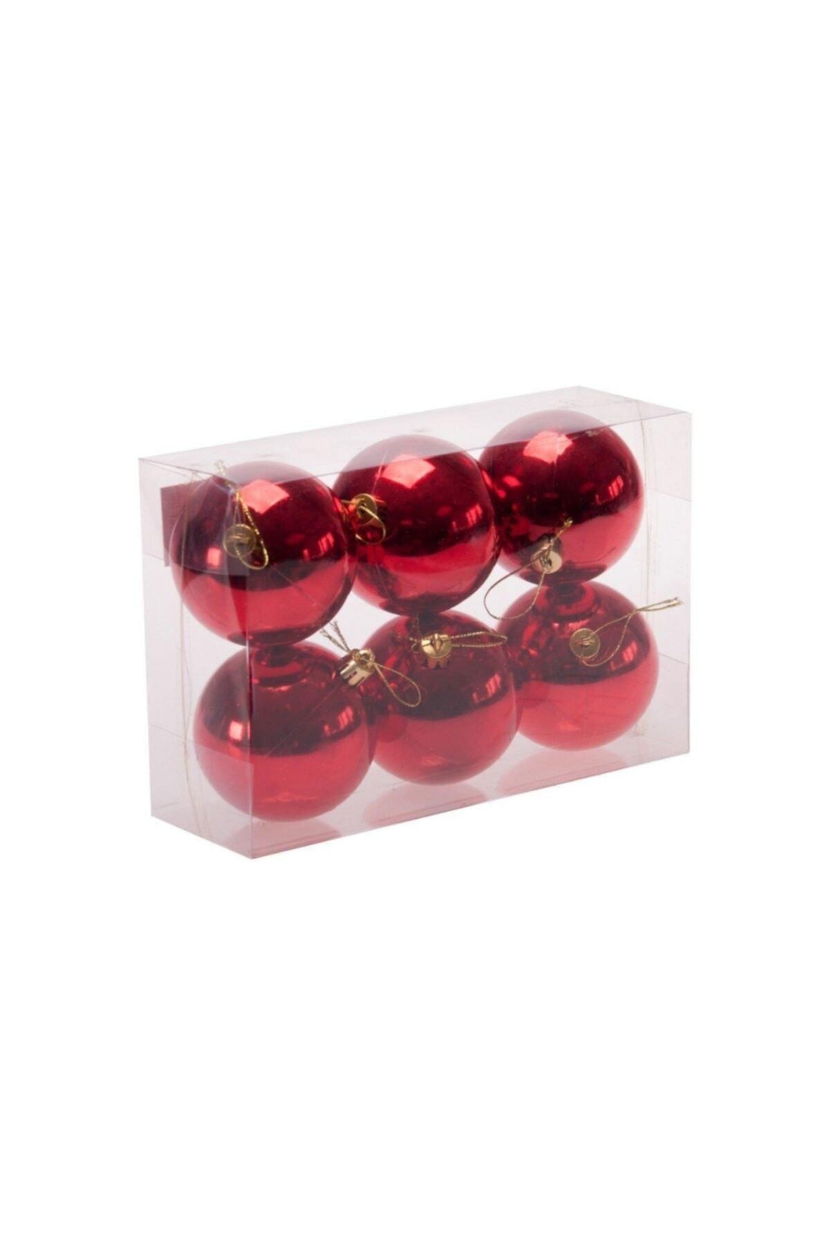 6 Li Kırmızı 5 Cm Yılbaşı Topu , 6 Li Noel Topu , 6 Li Çam Ağacı Topu , 6 Süs Topu