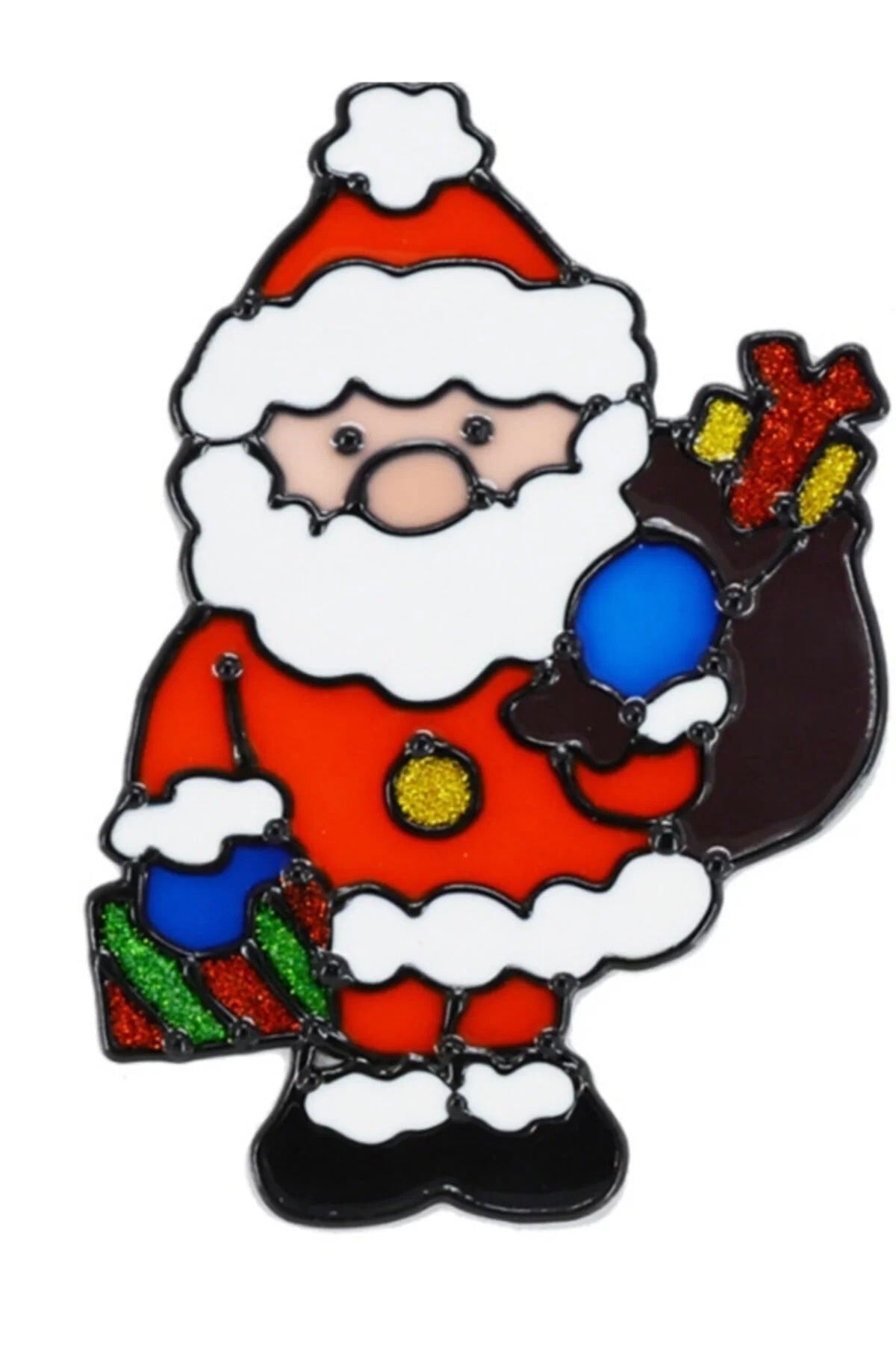3 Adet Yılbaşı Cam Çıkartması , Yılbaşı Noel Cam Çıkartması , Jel Sticker