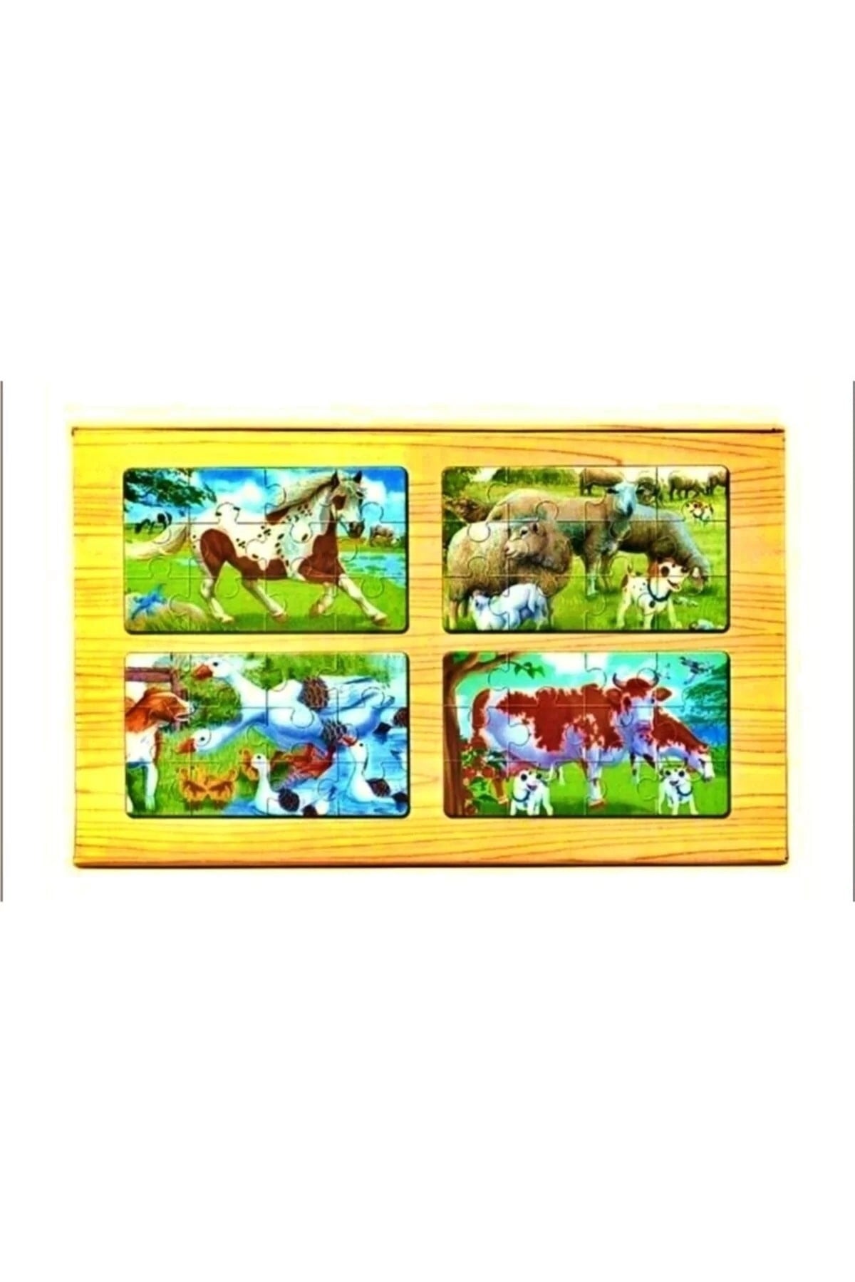 12x4 Parça Ahşap Yapboz, Organik Yapboz, Eğitici Oyuncak
