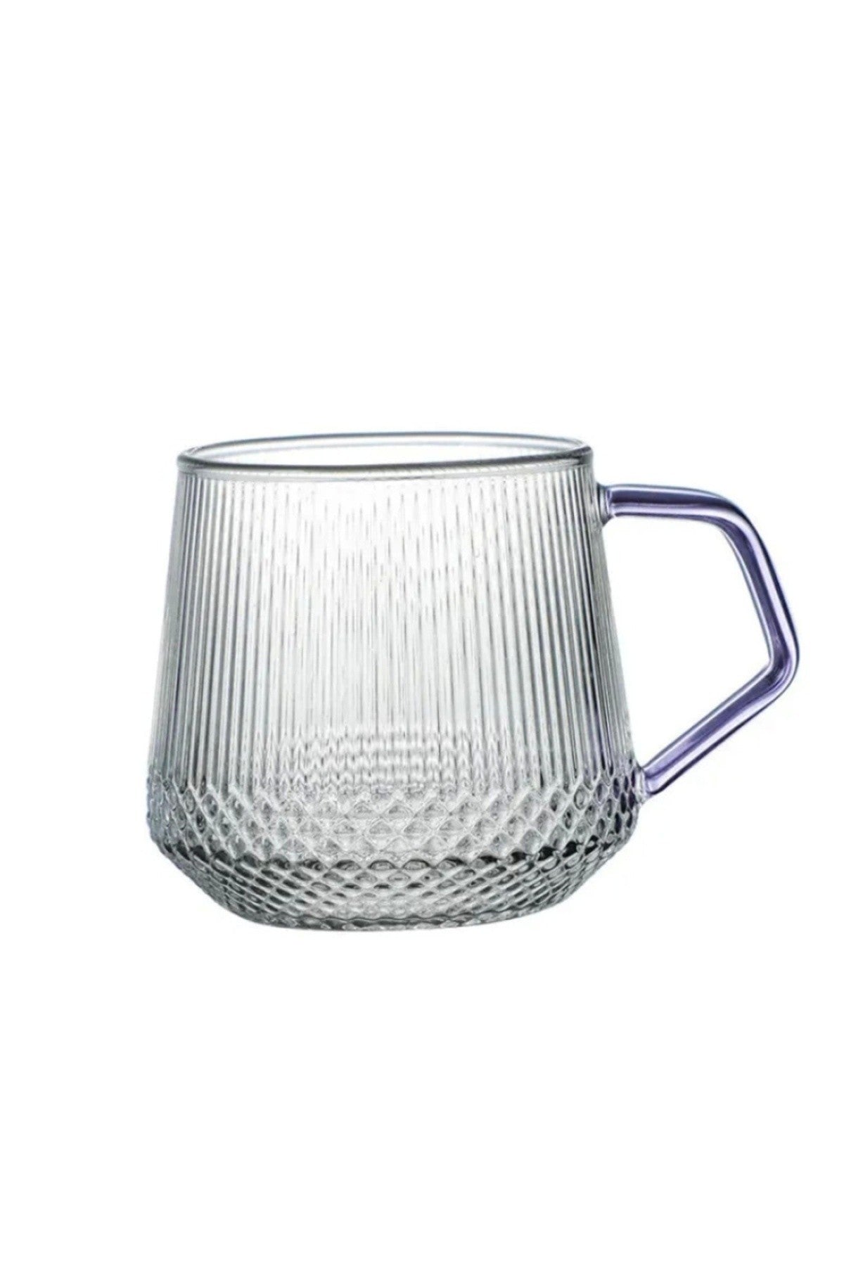 Siyah Saplı 350 Ml Isıya Dayanıklı Çizgili Bardak Borosilikat Kahve Çay Ve Sunum Bardağı