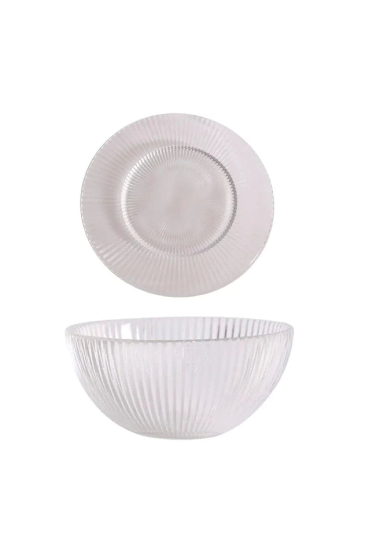 2 Adet Cam Meyve Kasesi ve 2 Adet Cam Pasta Tabağı
