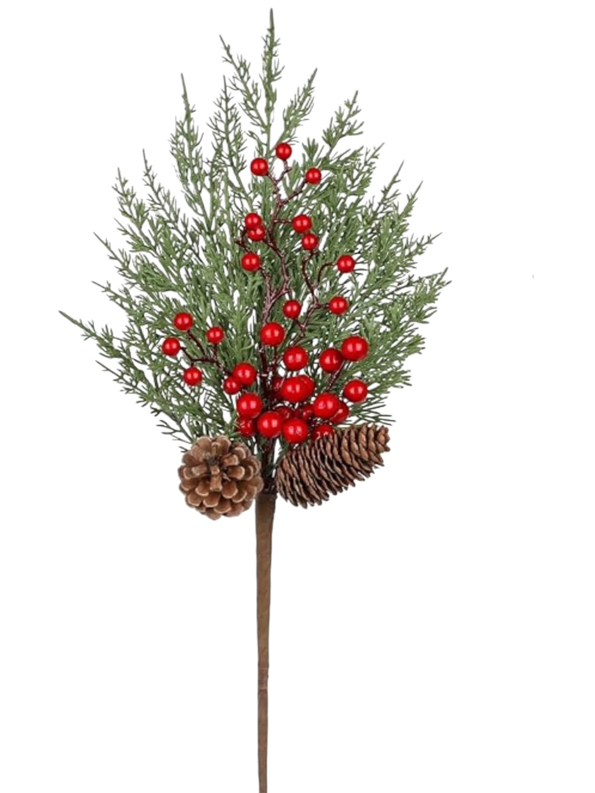 1 Adet 70 cm Kokina Yılbaşı Ağacı Süsü - Şans Çiçeği Red Berry Dalı, TSHV21