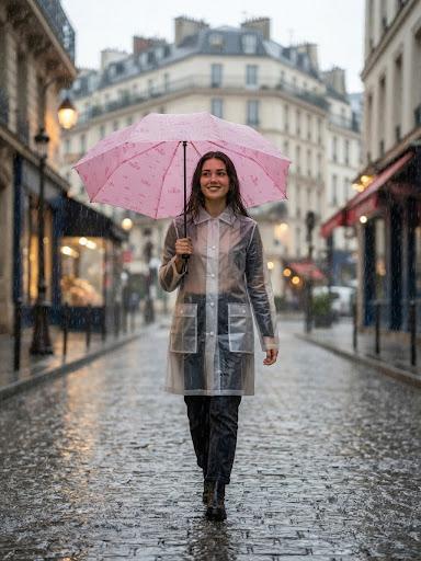 Paris Eyfel Kulesi ve Taç Desenli Su Geçirmez Manuel Katlanabilir Mini Cep Şemsiyesi Rüzgar Dirençli