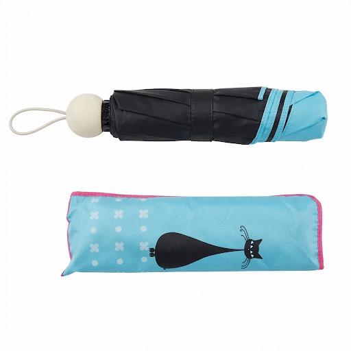Kedi Desenli Kompakt Seyahat Şemsiyesi Rüzgara Dayanıklı, Hızlı Kuruyan, Çanta ve Valize Uygun, katlanabilir , 8 telli